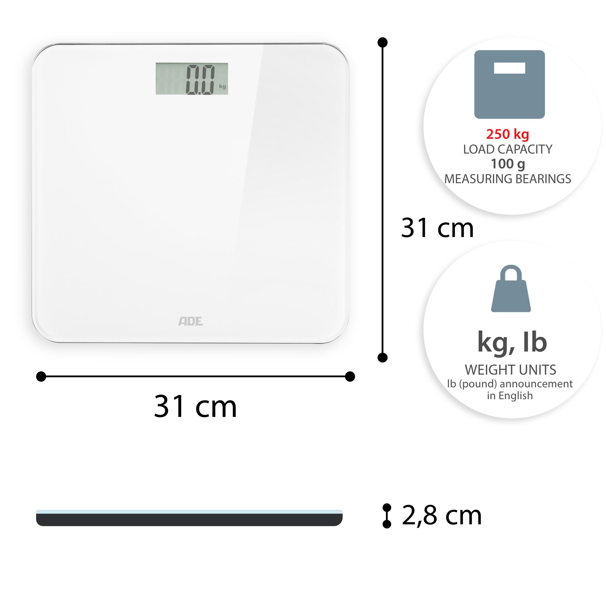 Digital Bathroom Scale | ADE BE2011 Gina