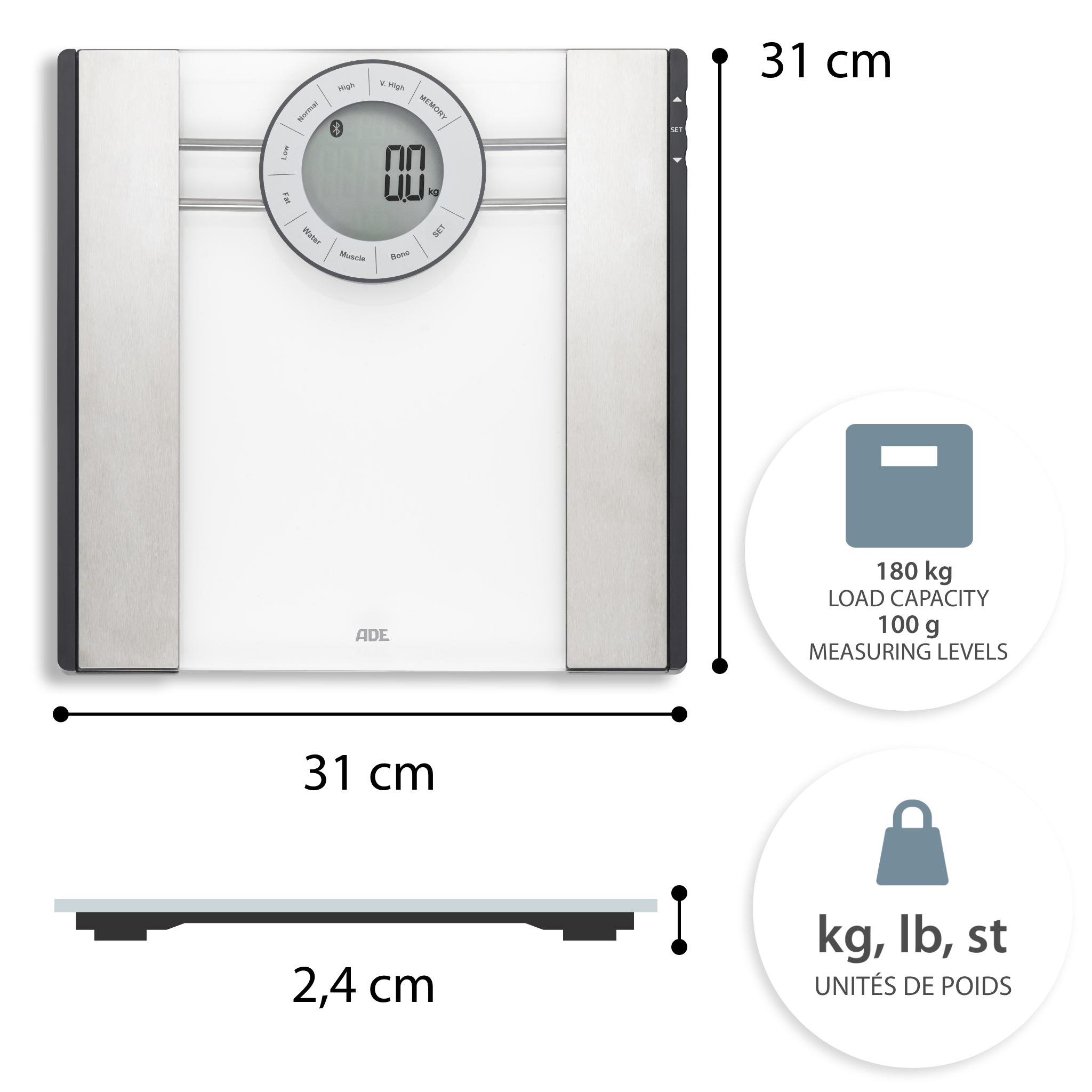 Smart Body Analyser Scale | ADE BA1601 FITvigo