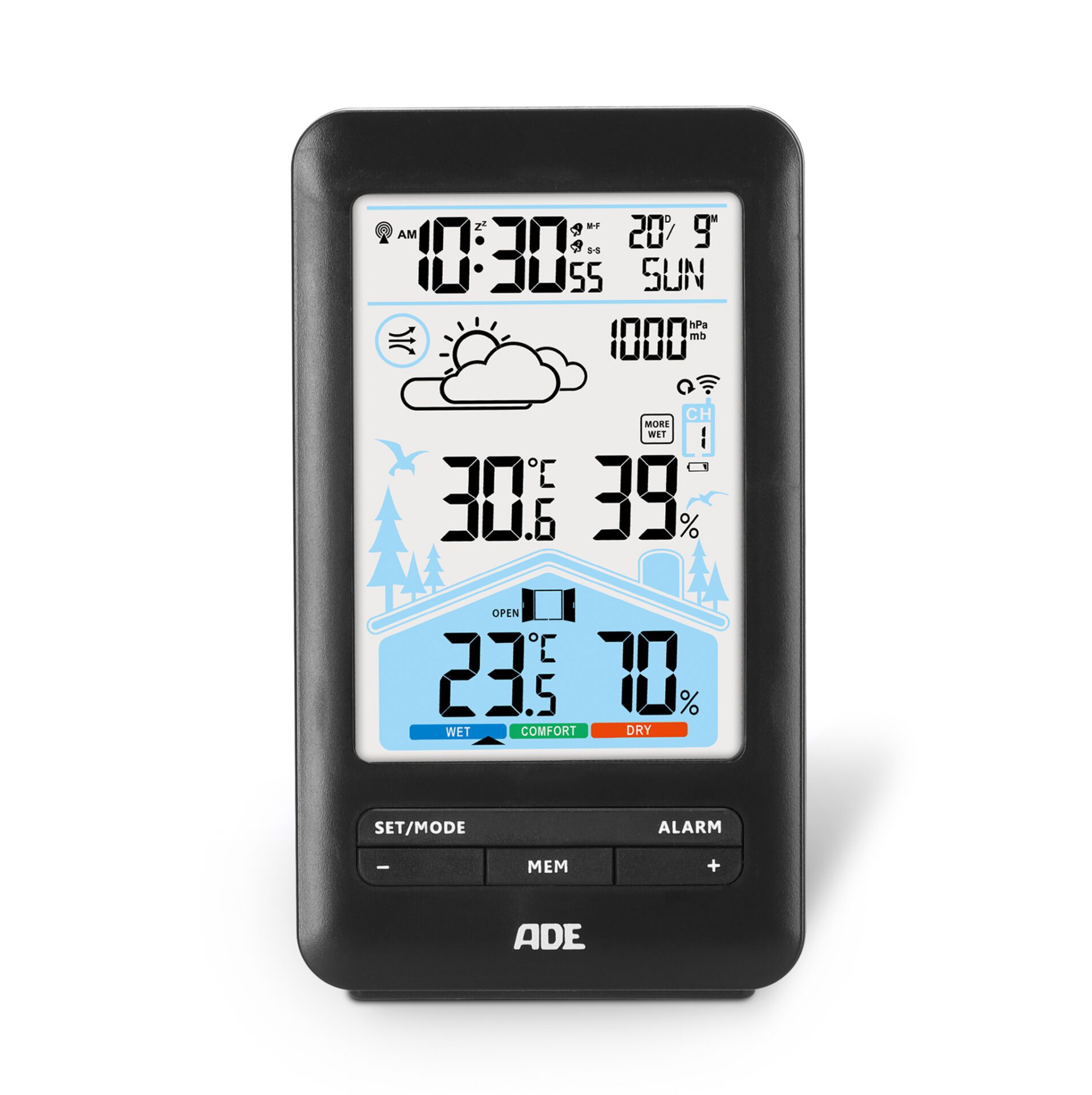 Wetterstation mit Lüftungsempfehlung | ADE WS2132 - frontal