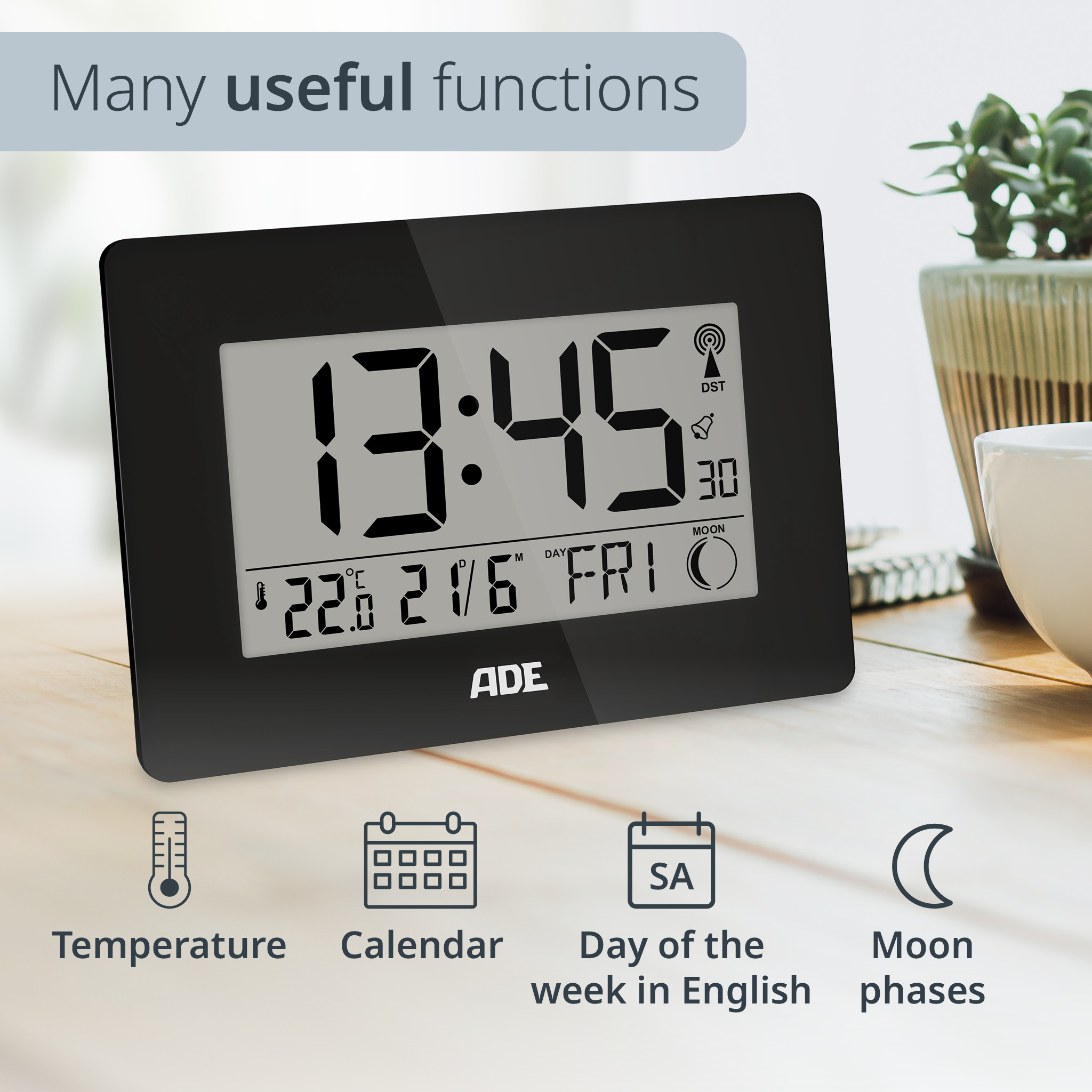 Radio-controlled clock | ADE CK2307-1