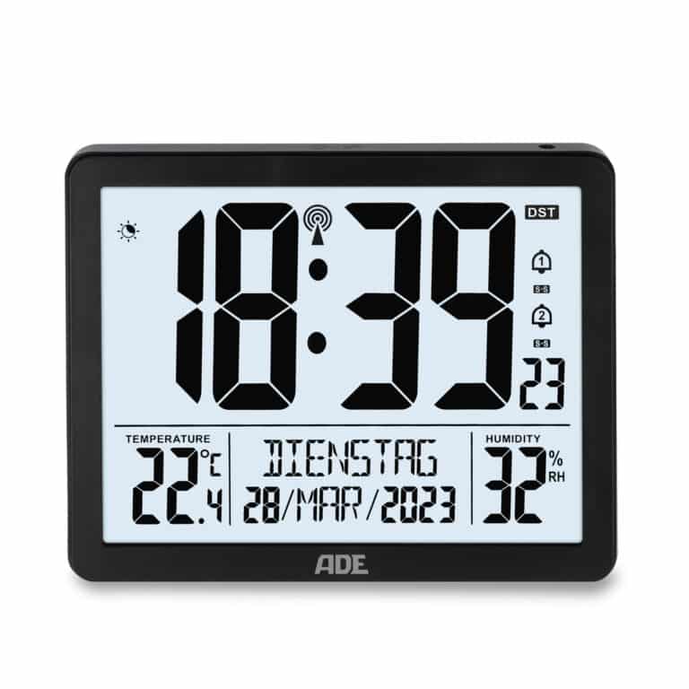 Digital XL radio-controlled clock with very large digits | ADE CK2301
