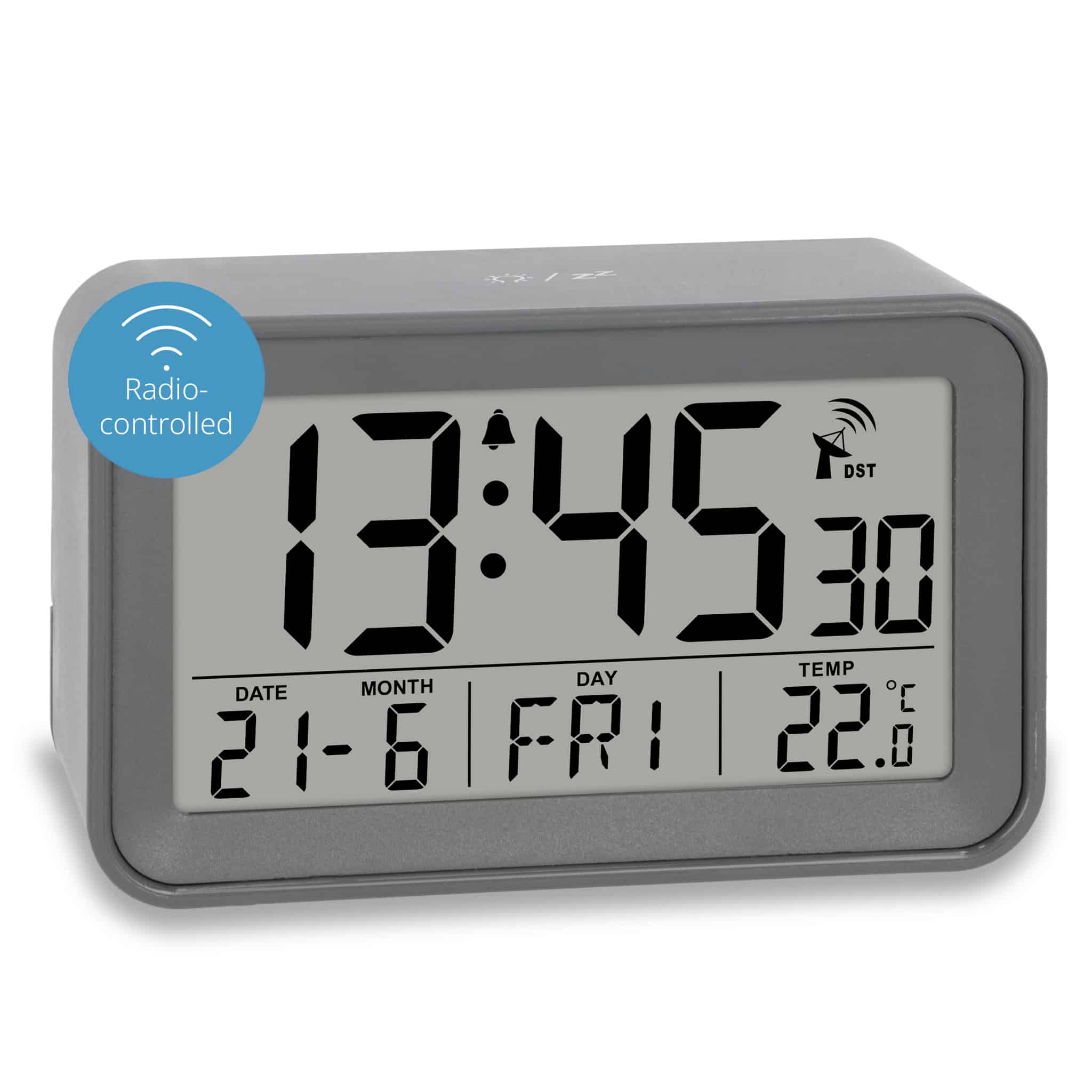 Radio-controlled alarm clock with calendar | CK2306