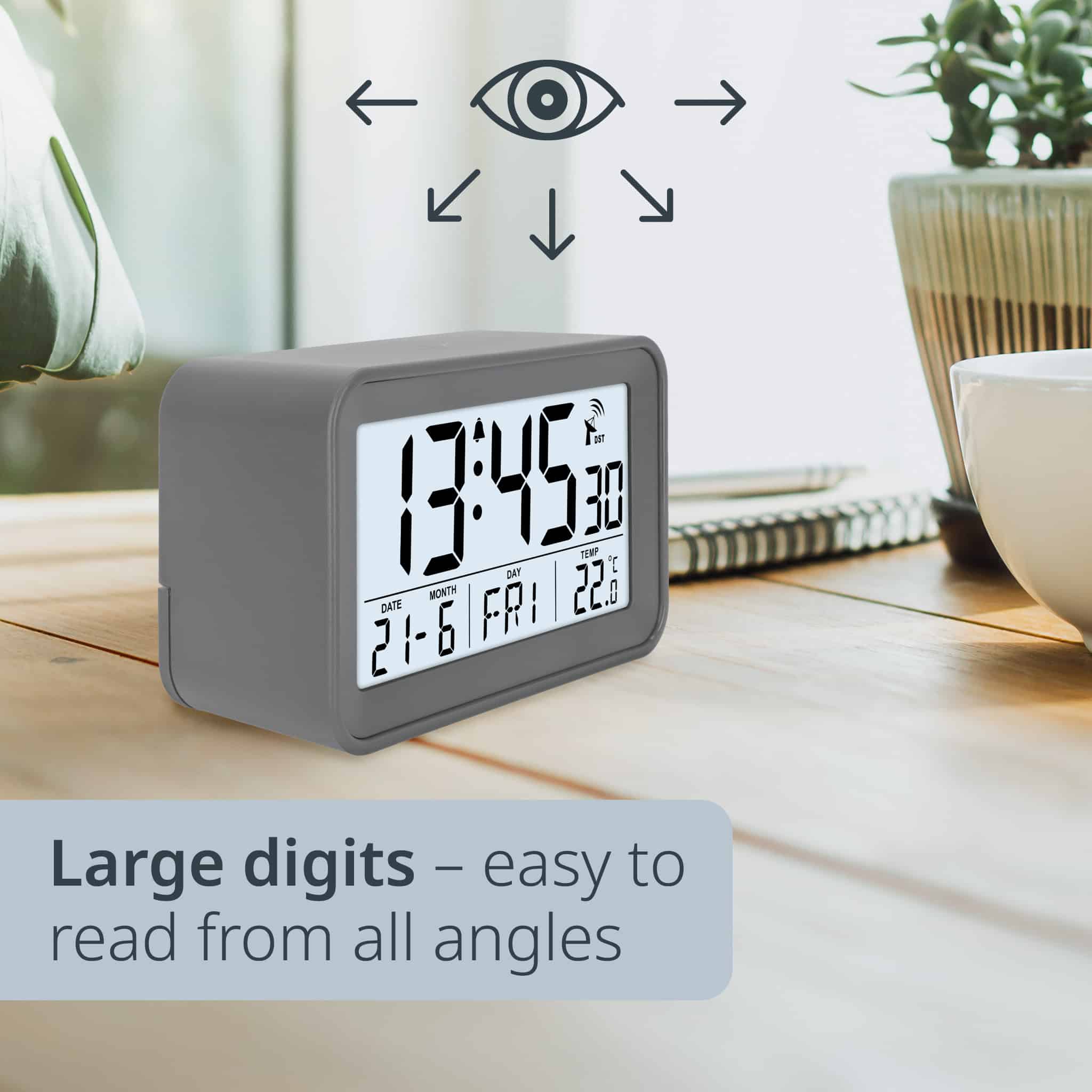 Radio-controlled alarm clock with calendar | CK2306