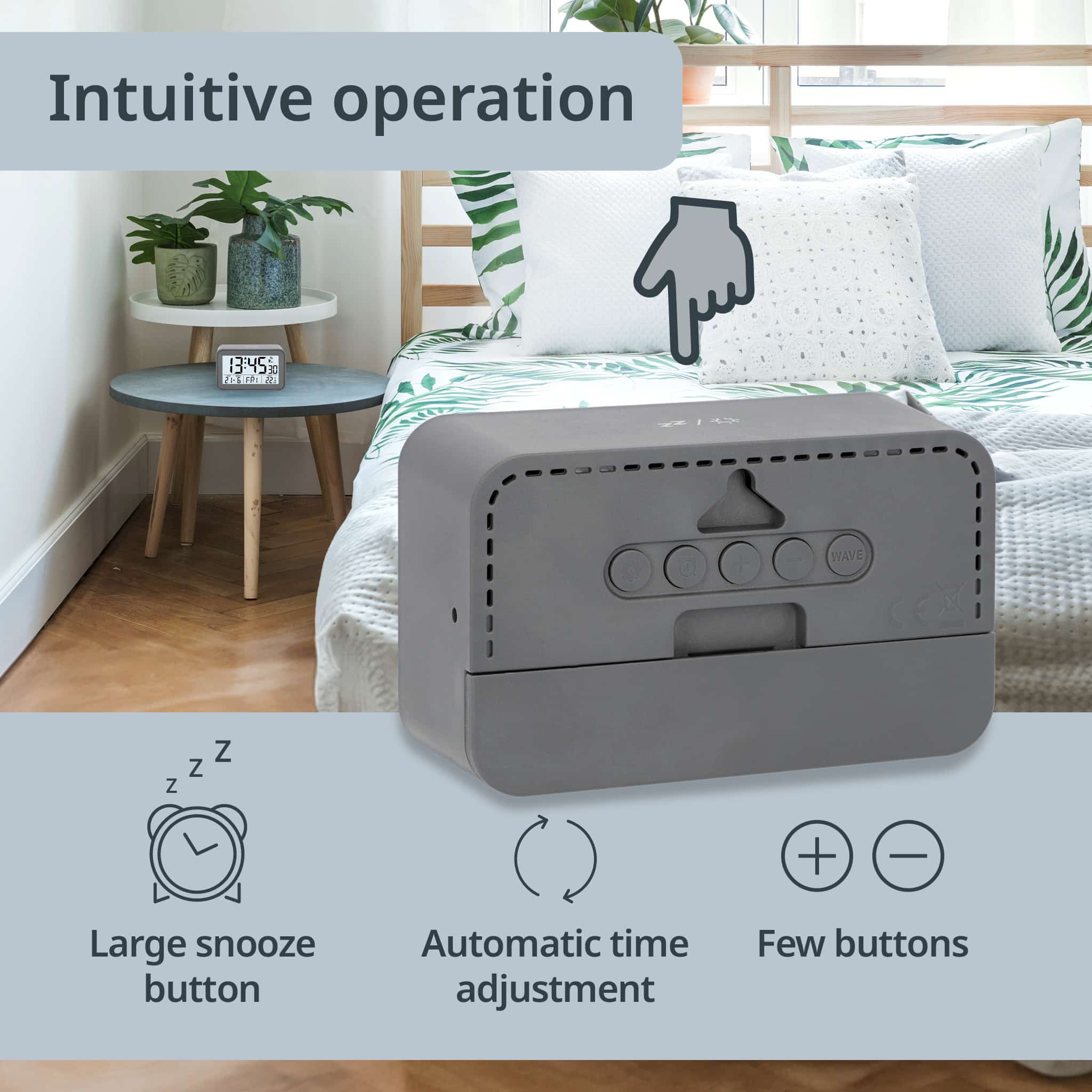 Radio-controlled alarm clock with calendar | CK2306