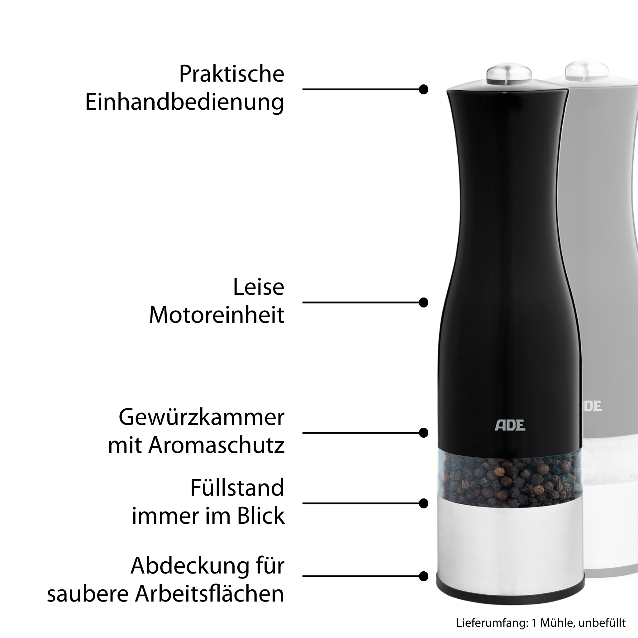 Elektrische Salz- und Pfeffermühle | ADE KG1900-3