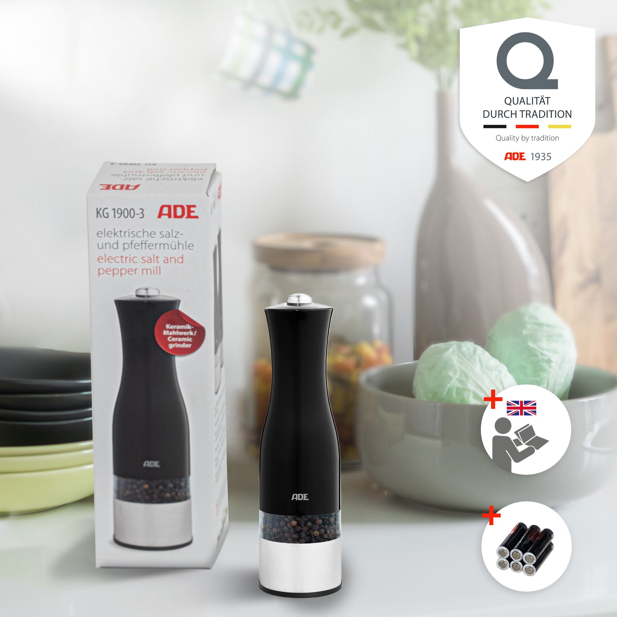 Elektrische Salz- und Pfeffermühle | ADE KG1900-3