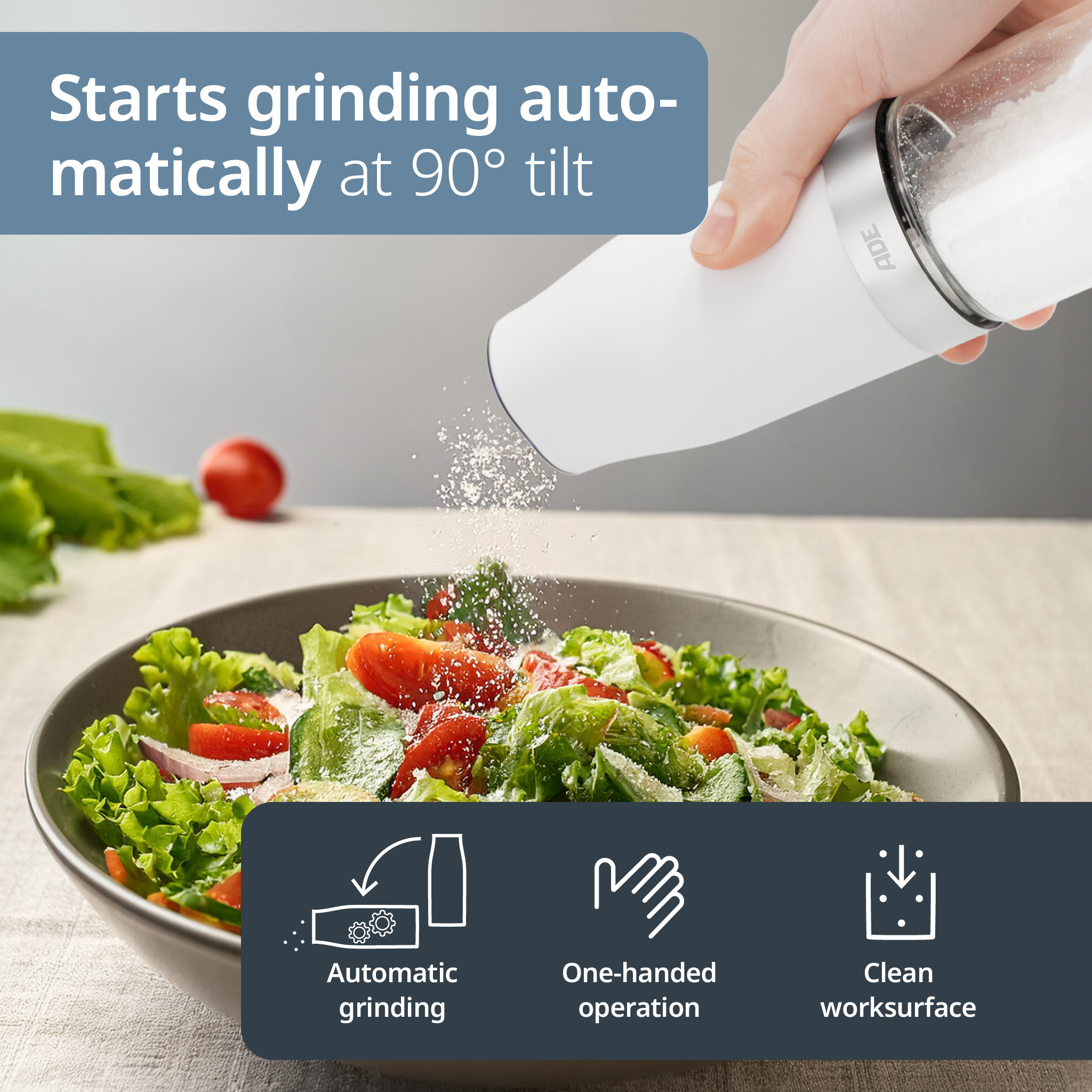 Set of 2 electric salt and pepper mills with tilt sensor | KG2407 Set