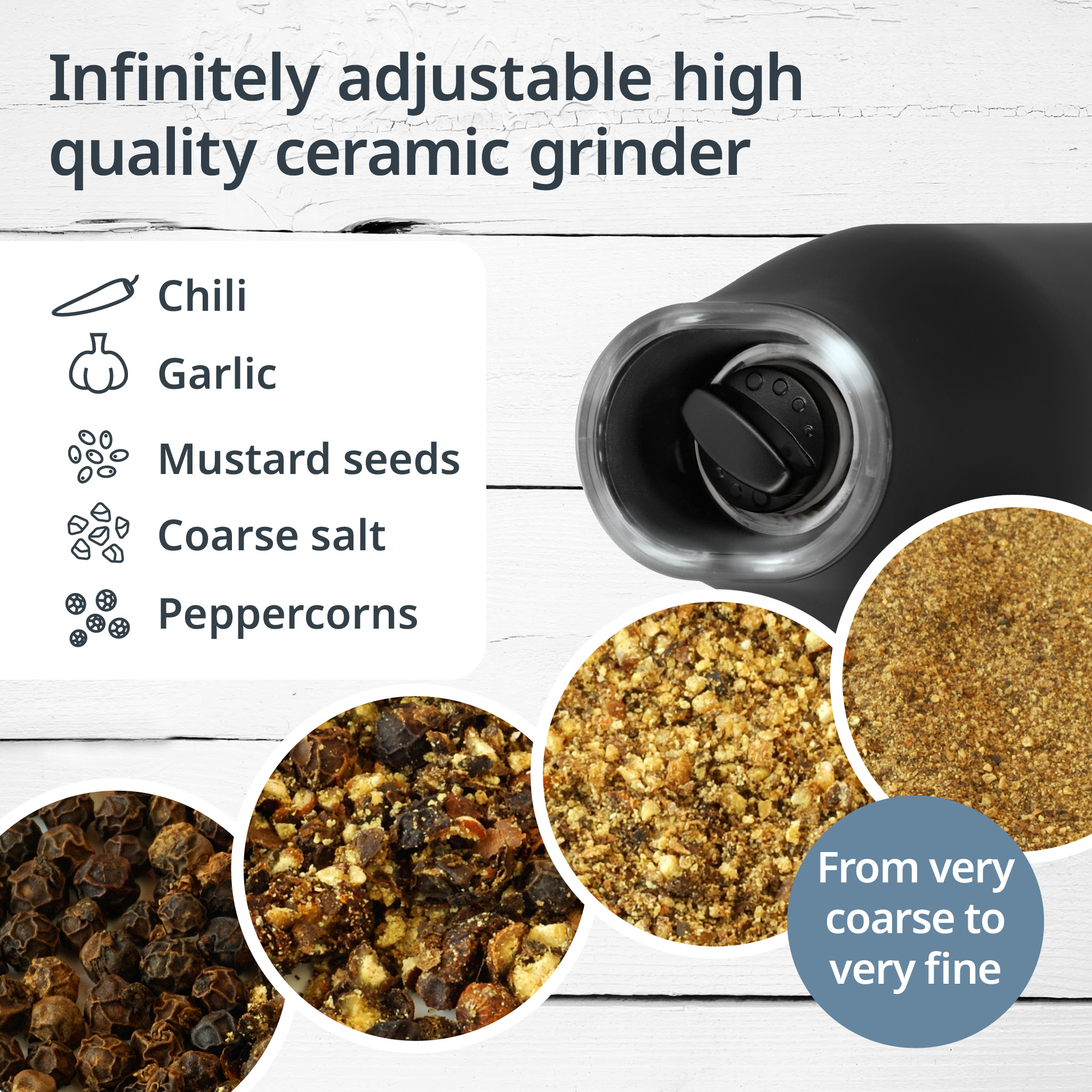 Set of 2 electric salt and pepper mills with tilt sensor | KG2407 Set