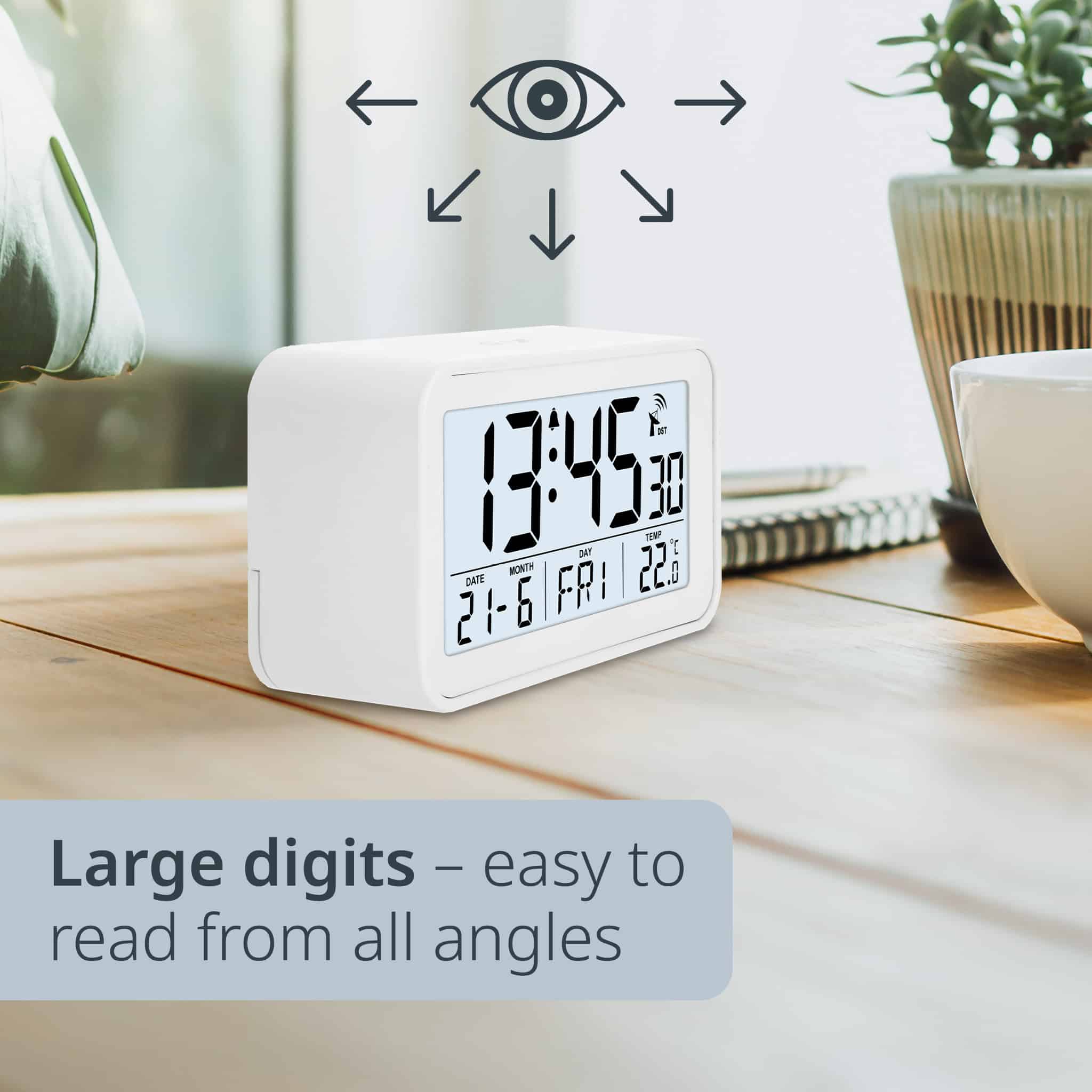 Radio-controlled alarm clock with calendar | CK2306-1