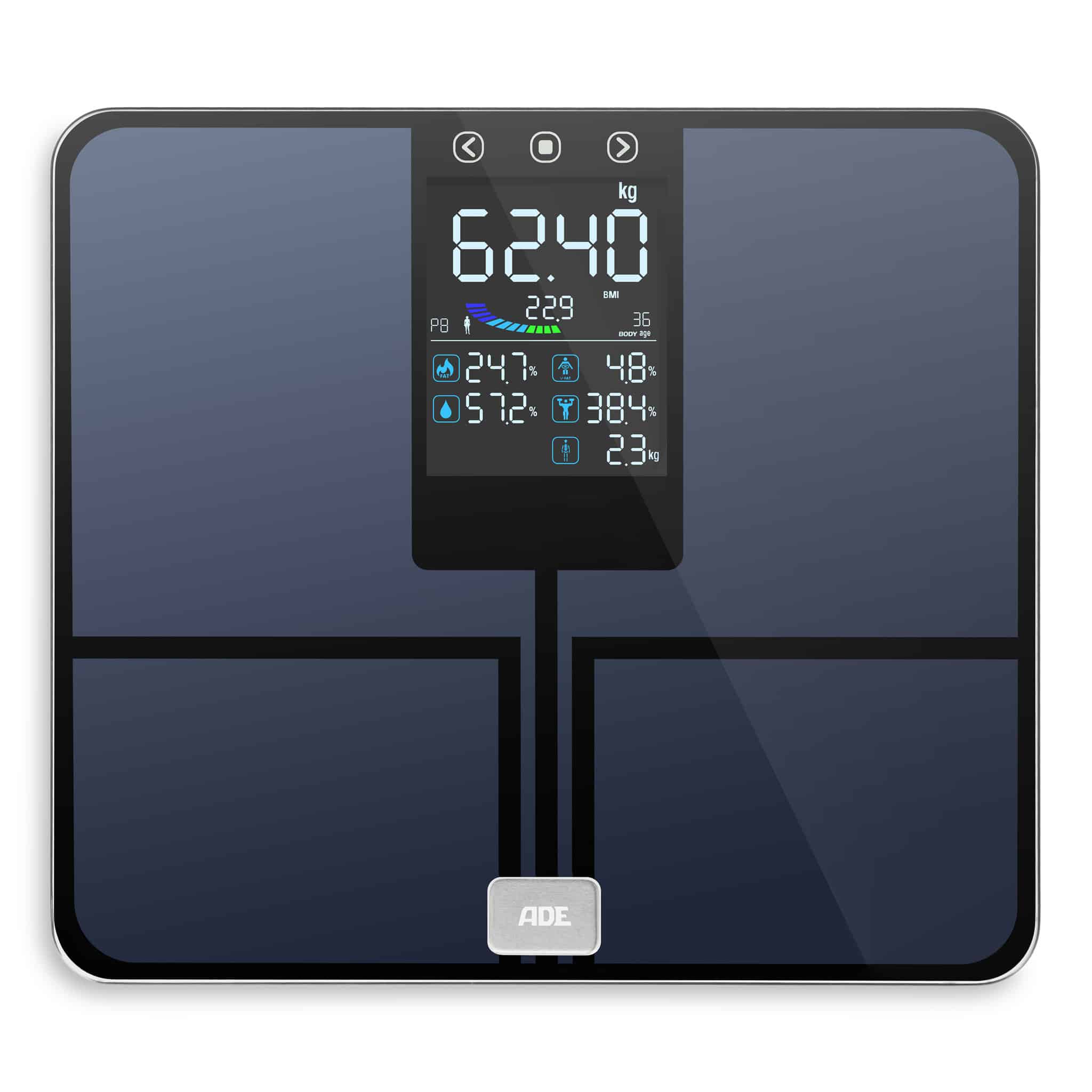 Digitale Körperfettwaage mit großem Farbdisplay | ADE BA2500-1 Emmy