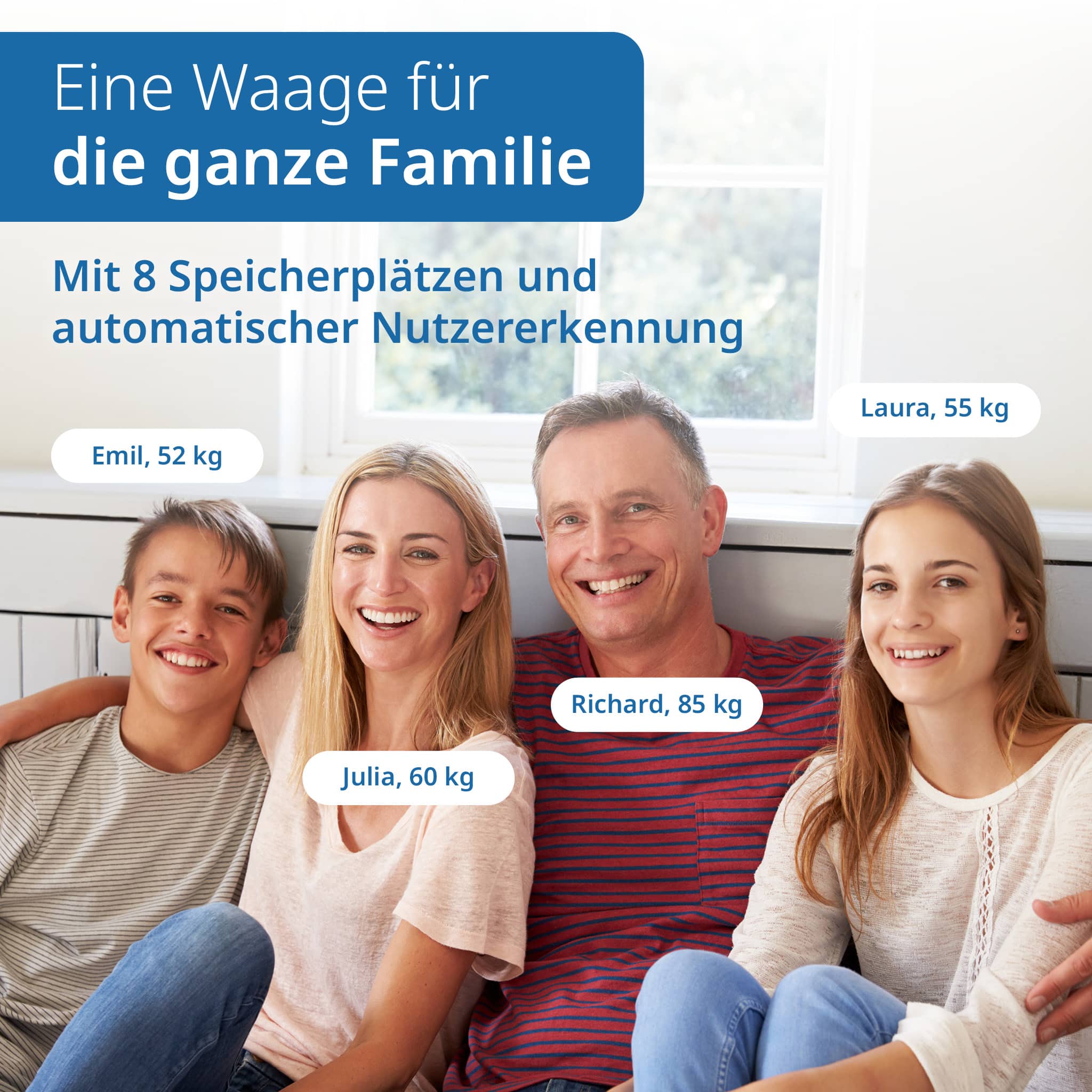 Digitale Körperfettwaage mit großem Farbdisplay | ADE BA2500-1 Emmy